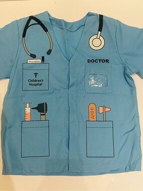 Children's Hospital Blue Doctor Costume Top - Kids Pretend Play